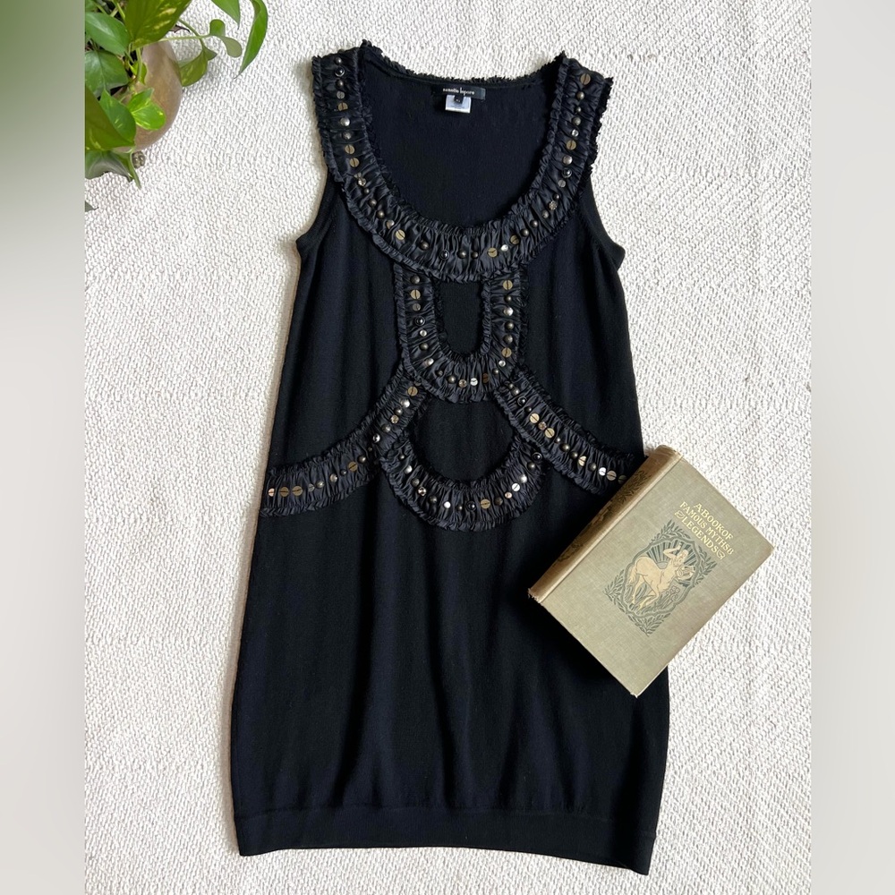 Nanette Lepore Cara Mia Wool & Silk Embellished Knit Mini Dress